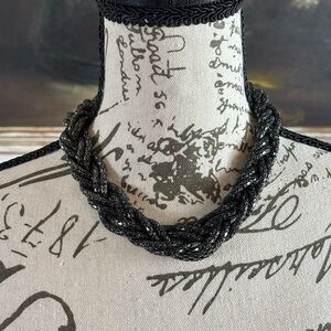 Elegant Black Braided Necklace